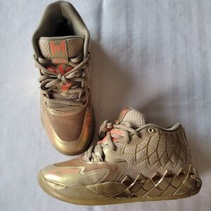 Puma Gold and Tan High-Top Sneakers Size 7.5 Men